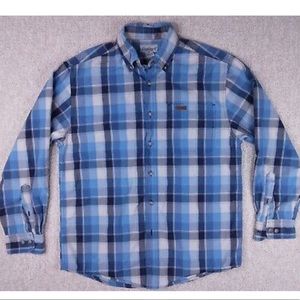 Carhartt Men's Medium Long Sleeve Plaid Blue Casual Work Shirt 2009 Sz.2XL